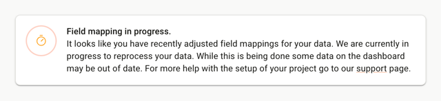 Field mapping running status bar